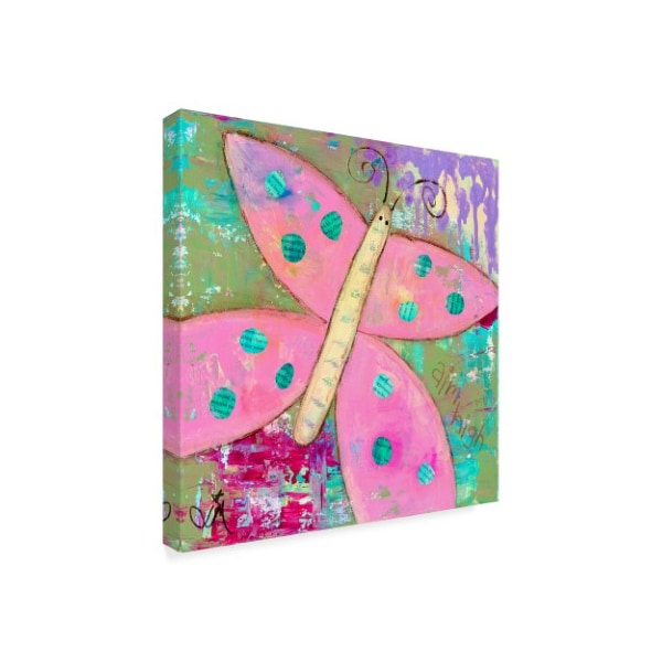 Jennifer Mccully 'Pink Butterfly' Canvas Art,18x18